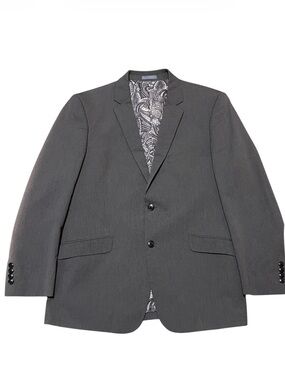 Men's Madison Blazer Gray 42R Cotton Paisely Lining Micro-Herringbone